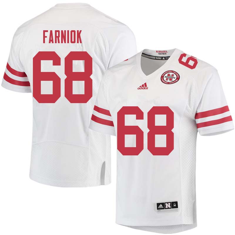 Men #68 Will Farniok Nebraska Cornhuskers College Football Jerseys Sale-White - Click Image to Close